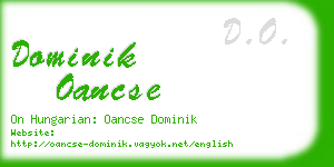 dominik oancse business card